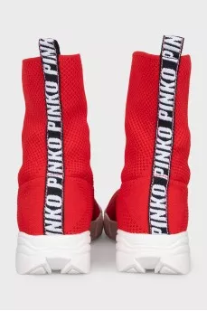 High-top sneakers made of textile