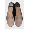 Suede ballet flats with silver rhinestones