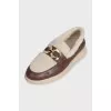 Brown loafers with fur