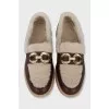 Brown loafers with fur