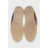 Brown loafers with fur