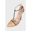 Two-tone patent-toe shoes