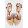 Two-tone patent-toe shoes