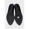 Black open-toe wedge shoes