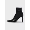 Pointed leather toe ankle boots