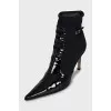 Pointed leather toe ankle boots