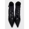 Pointed leather toe ankle boots