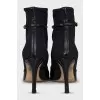 Pointed leather toe ankle boots