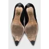 Pointed leather toe ankle boots