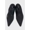 Blue wedge-heeled boots