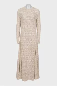 Knitted maxi dress with long sleeves