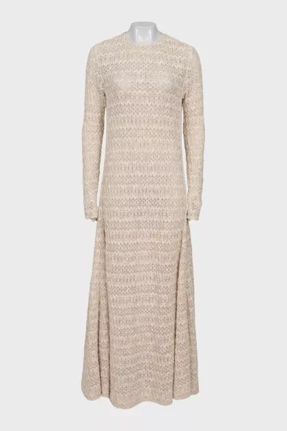 Knitted maxi dress with long sleeves