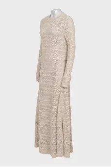 Knitted maxi dress with long sleeves