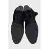 Suede round toe heeled boots