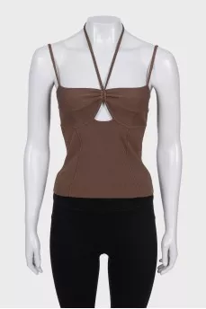 Brown fitted top
