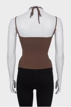 Brown fitted top
