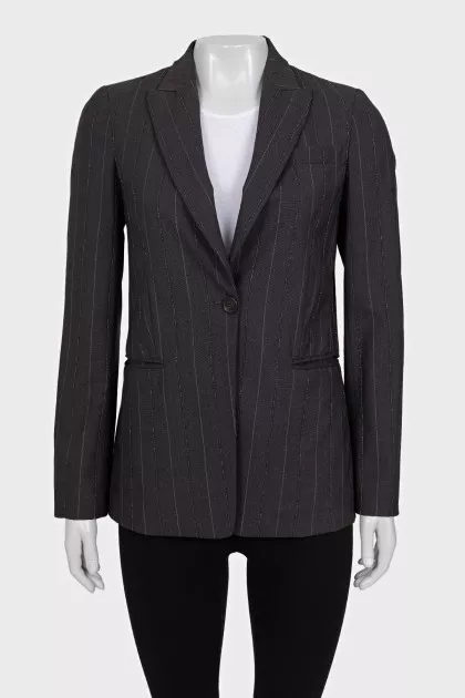 Gray jacket with wide stripes