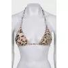 Animal print two-piece swimsuit with tag