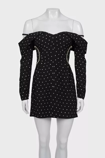 Embellished off-the-shoulder dress