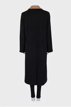 Two-tone double-breasted coat