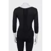 Чорний пуловер з рукавом 3/4