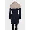 Two-tone trench coat with belt