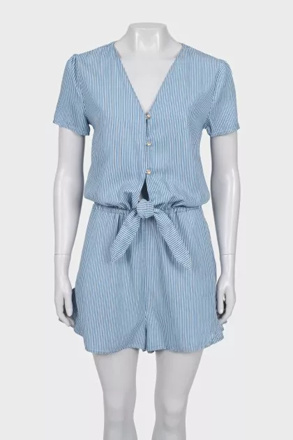 Striped jumpsuit with tag