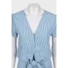Striped jumpsuit with tag