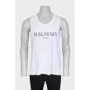 Men's oversized tank top with signature print