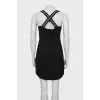 Black dress with straps and tag