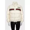 White down jacket with detachable sleeves