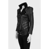 Yanenka leather sheepskin coat with accent shoulders
