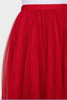 A full tulle skirt with silk lining