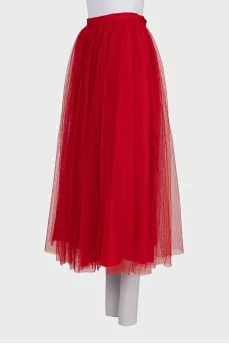 A full tulle skirt with silk lining
