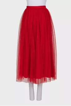 A full tulle skirt with silk lining