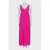 Silk pink A-line dress