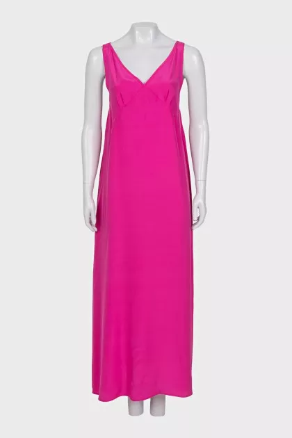 Silk pink A-line dress