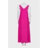 Silk pink A-line dress