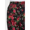 Tapered trousers with a floral print