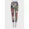 Floral print drawstring trousers