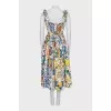 Fitted white sundress with a print