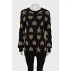 Long black jumper with a print