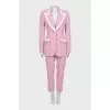 Pink suit with straight-leg trousers