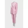 Pink suit with straight-leg trousers
