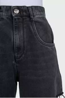 Jeans with a ripped effect on the side
