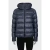 Straight down jacket with a removable hood
