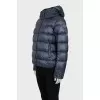 Straight down jacket with a removable hood