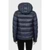 Straight down jacket with a removable hood