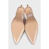 Leather slingbacks with mid-heels