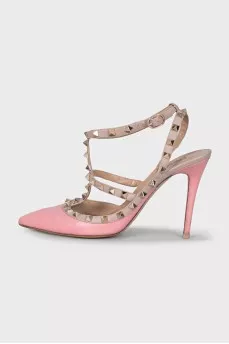 Розовые кожаные туфли Rockstud